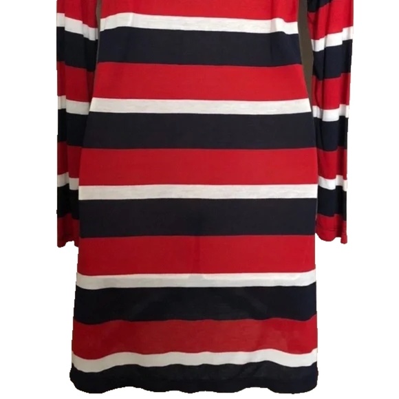 (NWT) Nautica Red/White/Blue Striped Hooded Swimsuit Cover Up Tunic Size S - Picture 7 of 10